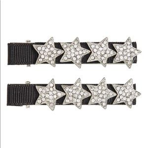 New Tasha star hair clips new black and silver crystal 2 piece